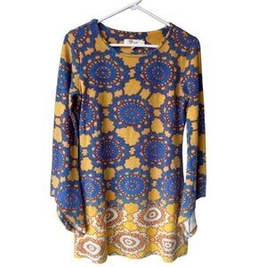 Aryeh Yellow & Royal Blue Medallion Mini Dress